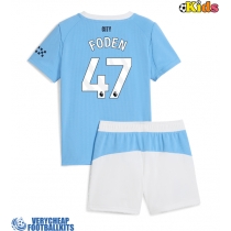 Manchester City Phil Foden #47 Replica Home Minikit 2025-26 Short Sleeve (+ pants)